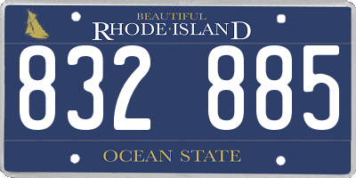 RI license plate 832885