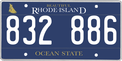 RI license plate 832886