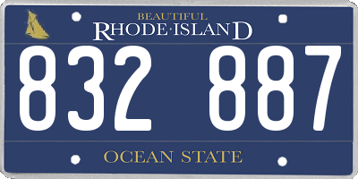 RI license plate 832887