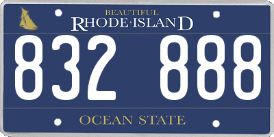 RI license plate 832888