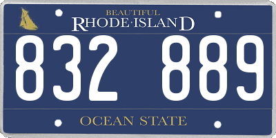 RI license plate 832889