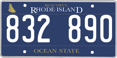 RI license plate 832890