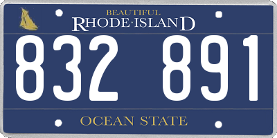 RI license plate 832891