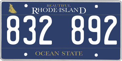 RI license plate 832892