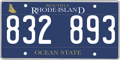 RI license plate 832893