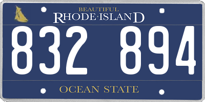 RI license plate 832894