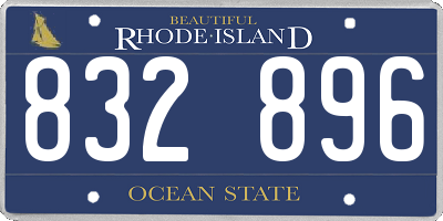 RI license plate 832896