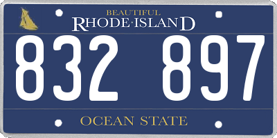 RI license plate 832897