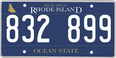 RI license plate 832899