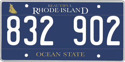 RI license plate 832902