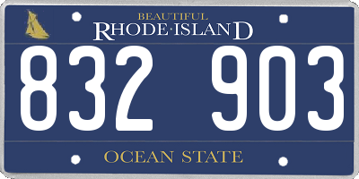 RI license plate 832903