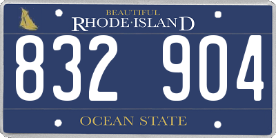 RI license plate 832904