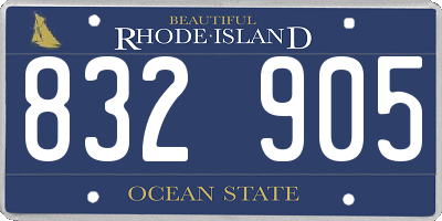 RI license plate 832905