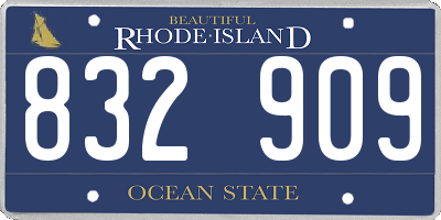 RI license plate 832909