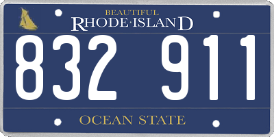RI license plate 832911