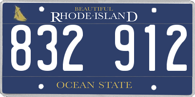 RI license plate 832912