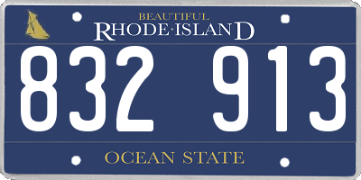 RI license plate 832913