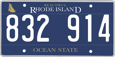 RI license plate 832914