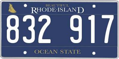 RI license plate 832917