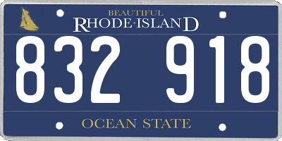 RI license plate 832918