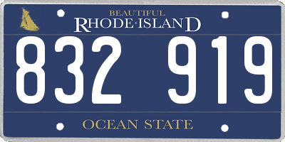 RI license plate 832919