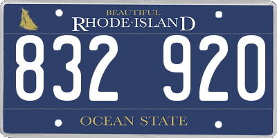 RI license plate 832920