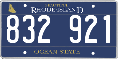 RI license plate 832921
