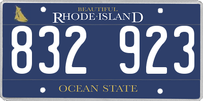 RI license plate 832923