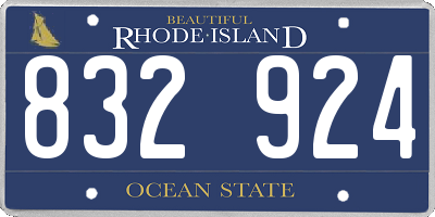 RI license plate 832924