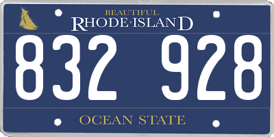 RI license plate 832928