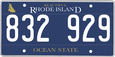 RI license plate 832929