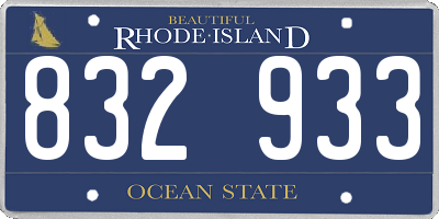 RI license plate 832933