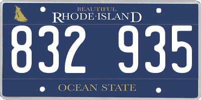 RI license plate 832935