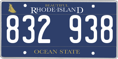 RI license plate 832938