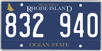 RI license plate 832940
