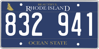 RI license plate 832941