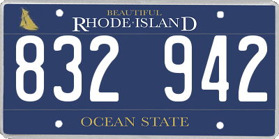 RI license plate 832942