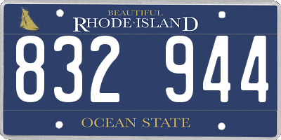 RI license plate 832944