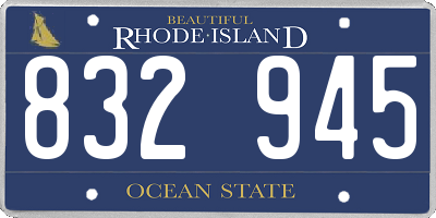 RI license plate 832945