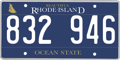 RI license plate 832946