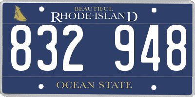 RI license plate 832948