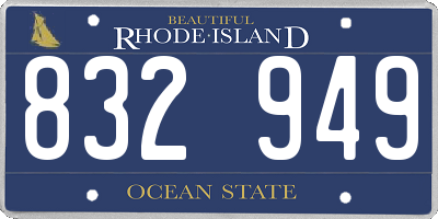 RI license plate 832949