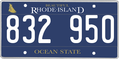 RI license plate 832950
