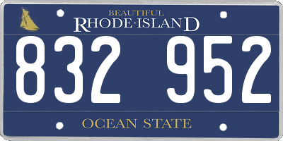 RI license plate 832952