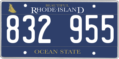 RI license plate 832955