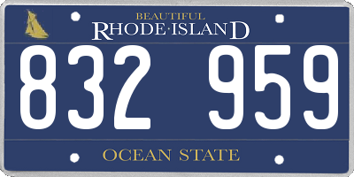 RI license plate 832959