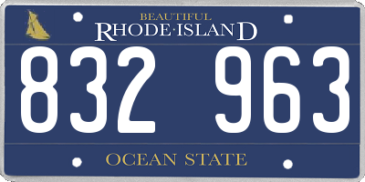 RI license plate 832963