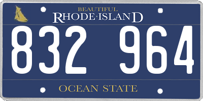 RI license plate 832964