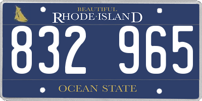 RI license plate 832965