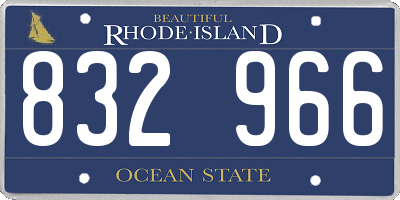 RI license plate 832966